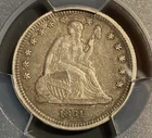 1861 Seated Liberty Quarter PCGS XF45 25C Coin