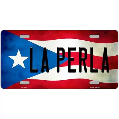 La Perla Puerto Rico Flag Novelty License Plate for Car Auto Truck Wall Home