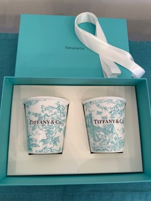2 Tiffany & Co.Fine Bone China Weiß Becher Paar Landmark Exclusiv NEW York 