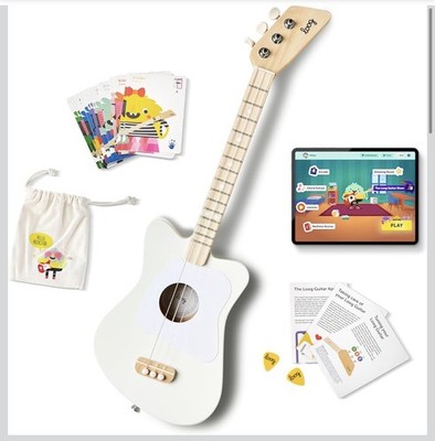 Loog Mini Acoustic kids Guitar for Beginners 3-strings Ages 3+ Learning app a...