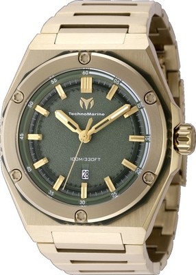 TechnoMarine Herren Coral Legacy 45mm Quarzuhr TM-416062 Goldfarbenes Armband