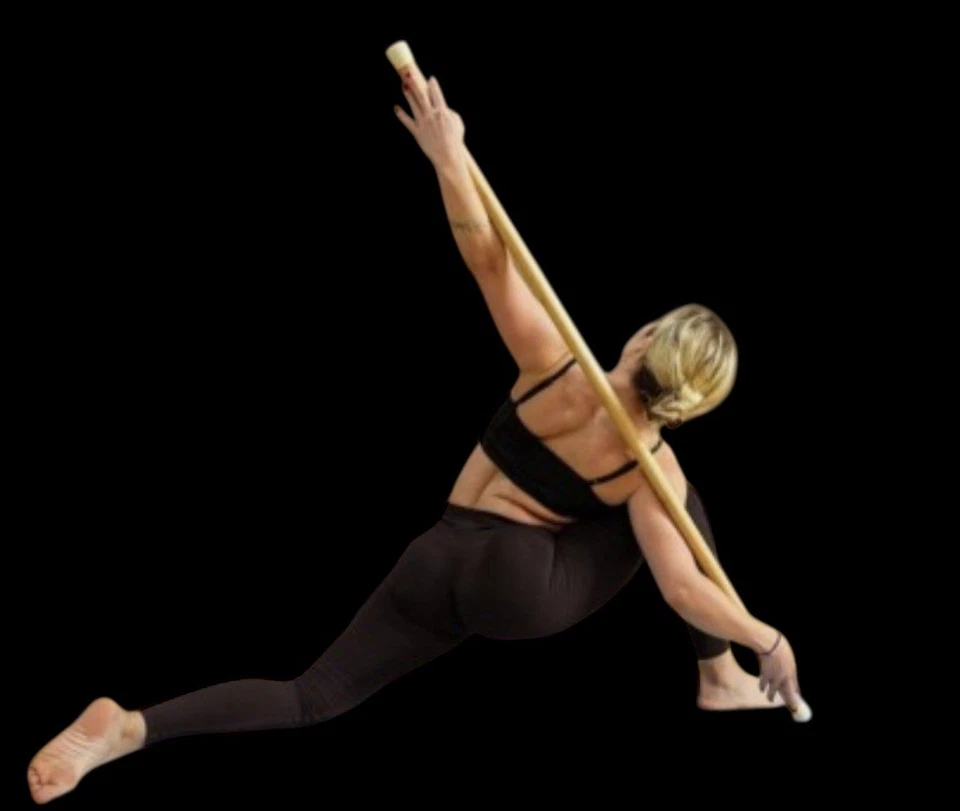 5ft-Pilates Reformer, Balance yoga Pole for Pilates Exercise, Wooden Stick - Image 2 of 4