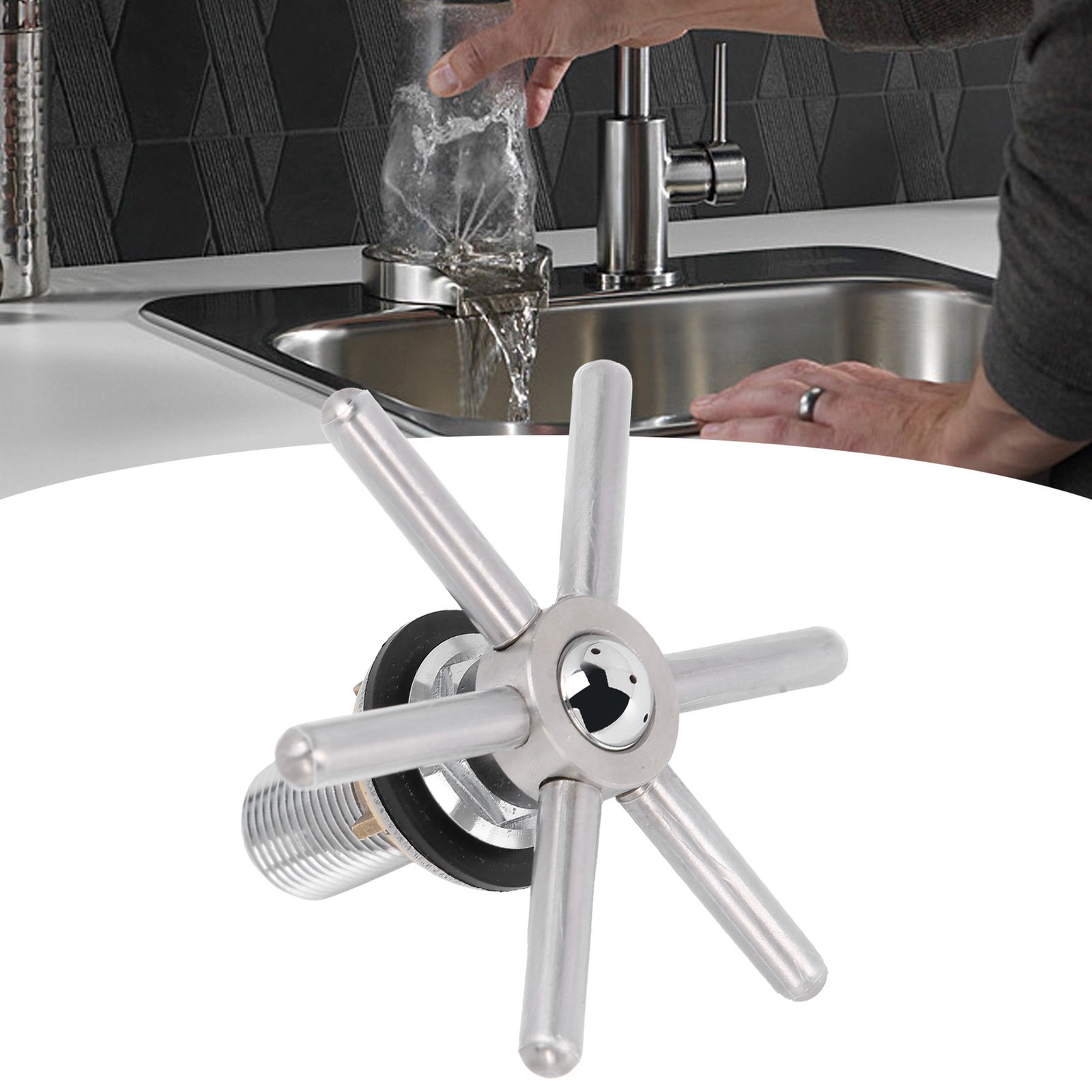 Stainless Steel Automatic Glass Washer No-Clean Bar Flush Sink Faucet Dishwasher