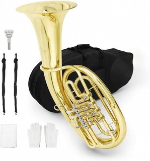 Eufonio Flicorno Baritono Sib BB stile Tedesco Wagneriano NUOVO 4 chiavi Tuba