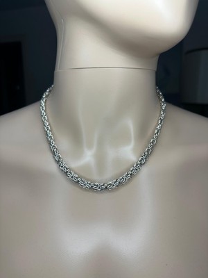 Italienisches Sterlingsilber 0,925 20 Zoll 8 mm byzantinische Kette Halskette brandneu