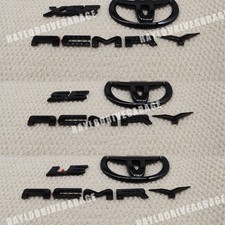 Gloss Black Out Overlay Emblem Badge Kit For 2018-2024 Camry Xse Le Se 3pcs Set