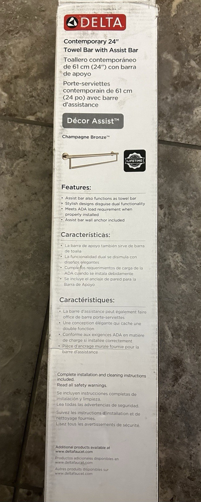 Bar With Assist Bar 41519-cz, Champagne Bronze
