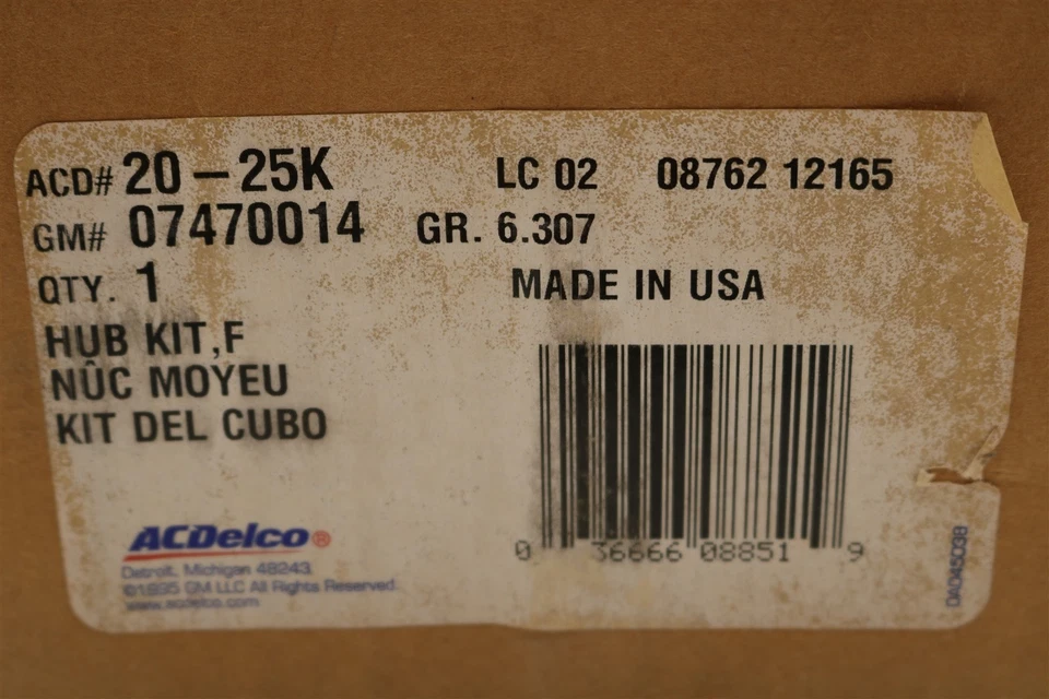 全新德科车轮轴承和轮毂总成前 20-25K 别克雪佛兰 Olds 1984-2005 — 第 2/4 张图片