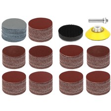 New 303Pcs 2" Sanding Disc Sand Paper Hook Loop Sander+ Pad+ M6 Drill Adapter 0.05 per gallon