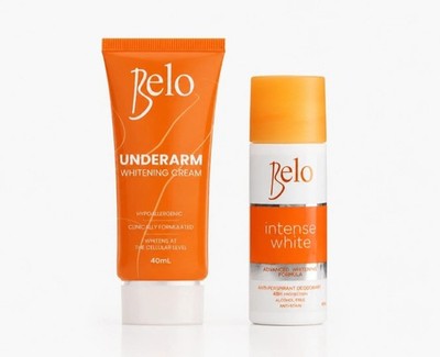 Belo Underarm Brightening Cream 40ml + Intense White Deodorant Roll-On 40ml Set 