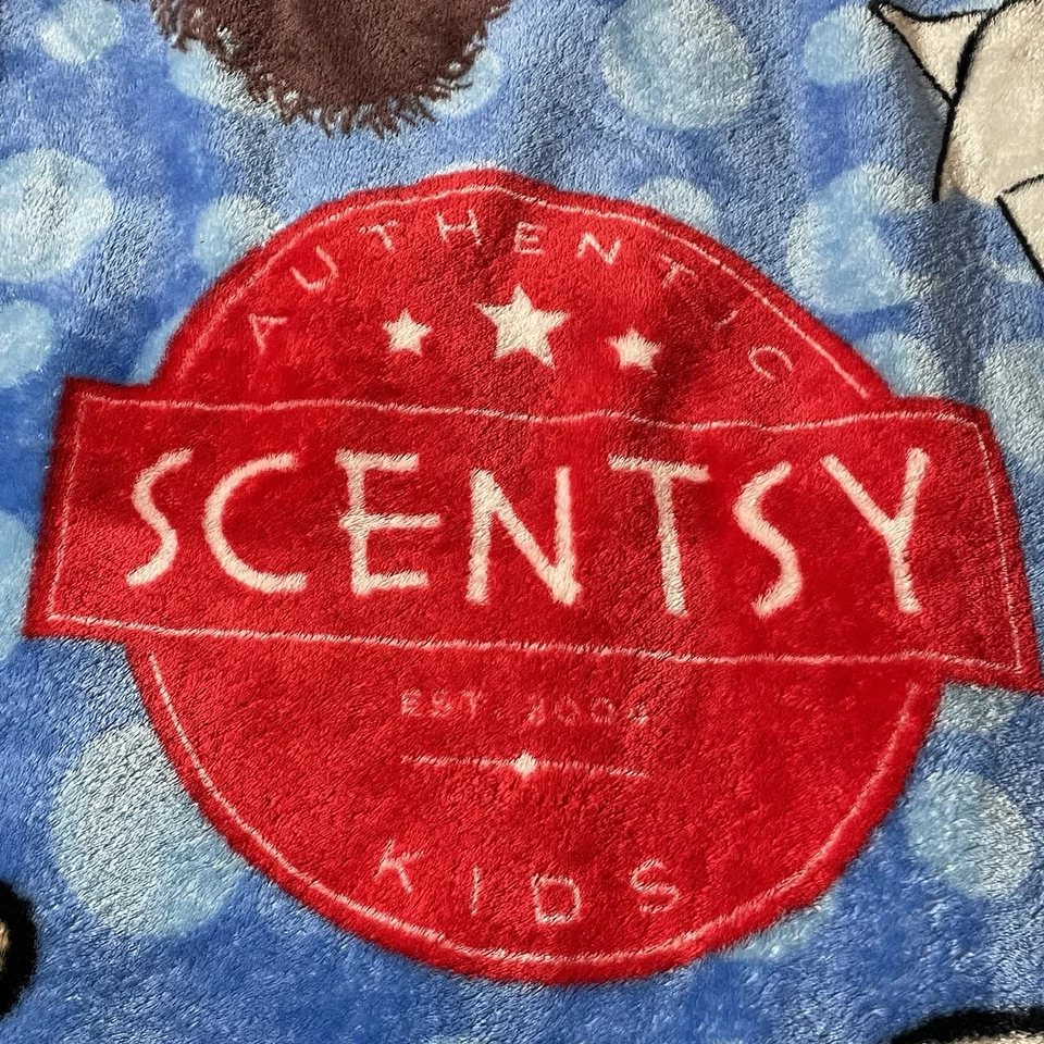 Manta Scentsy Buddy Kids Lunares Azules Círculos Animales Foto 2 de 4