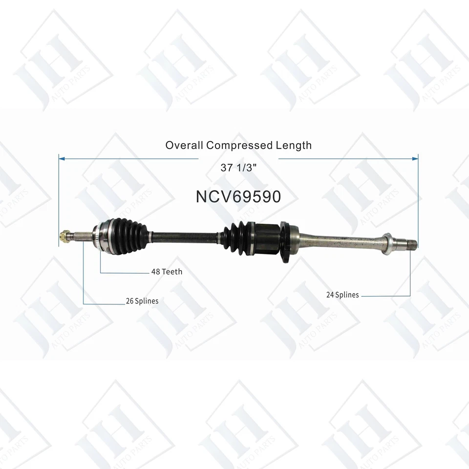 OE Front Pair Left Right CV Axle Shaft Set For 2001-05 Toyota RAV4 2.0L 2.4L FWD - Image 3 of 4