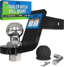 2 Inch Trailer Hitch Ball Mount Kit With Towing Accessories Fits 2 Inch Receiver