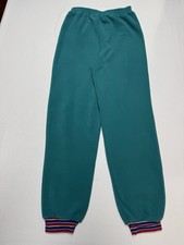 Vtg L.L. Bean Boys Large Pants 90s Teal Polyester Fleece