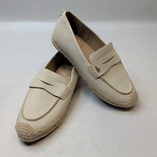 Sam Edelman Kai Ivory Leather Espadrille Slip On Loafers Women's 8.5