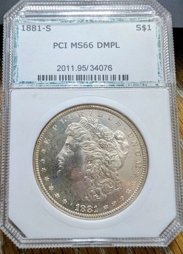 * 1881-S Pci Graded DMPL  SUPERB GEM BU MS MORGAN SILVER DOLLAR Coin