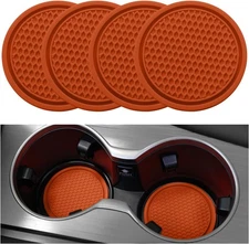 SINGARO Car Cup Coaster, 4PCS Universal Non-Slip Holders Embedded Orange 