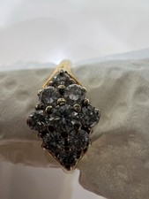 Diamond Cluster Engagement Ring 18ct Gold With 9 Natural Sparkling Diamonds.