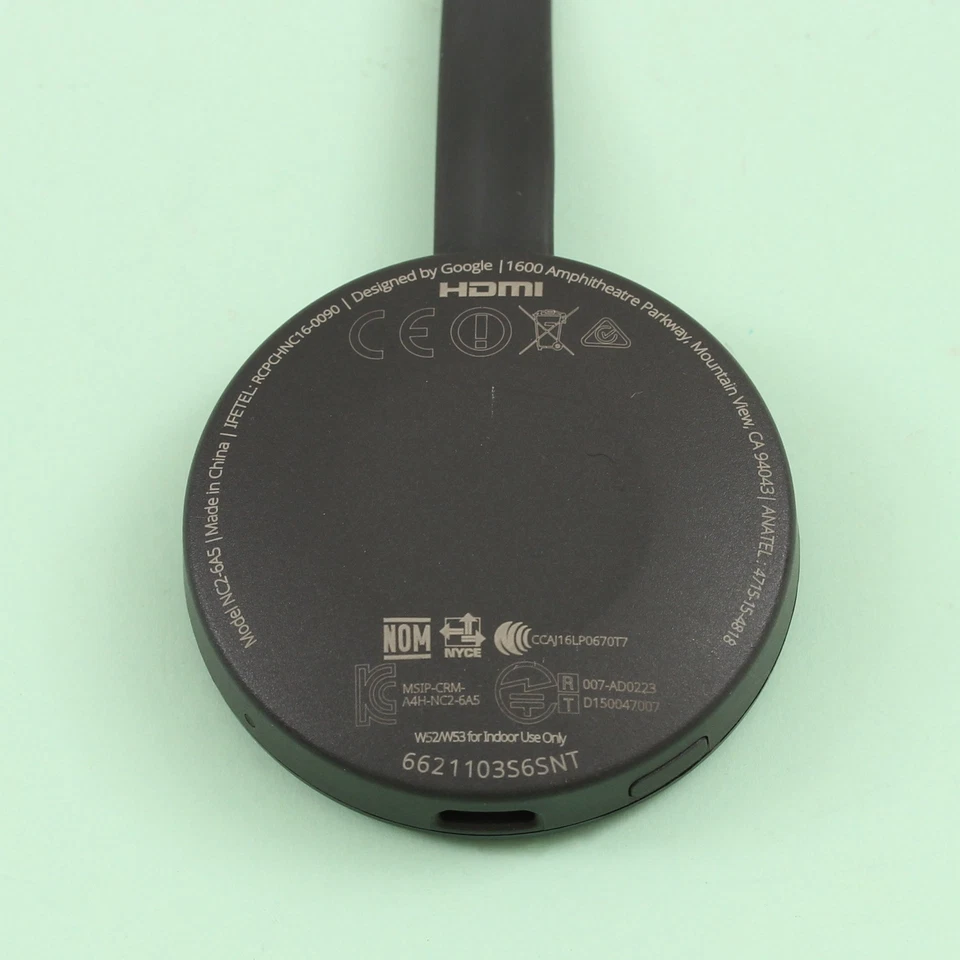 Google Chromecast (2nd Generation) Media Streamer (Black) [NC2-6A5] - Image 3 of 4