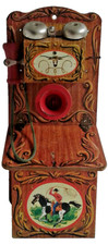 Vintage 1950s Gong Bell Toys Cowboy Ranch Toy Phone Complete