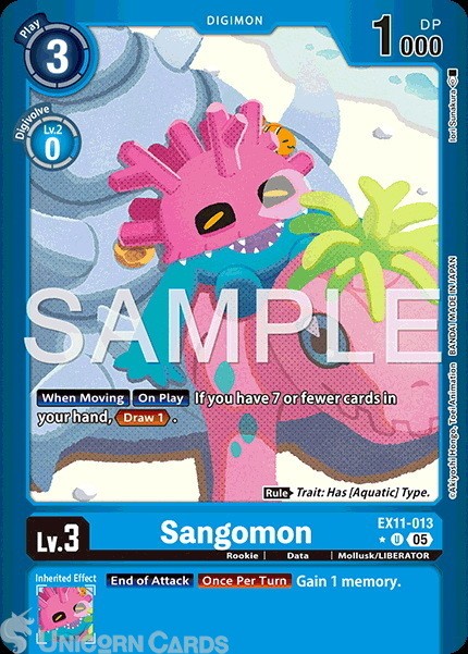 EX11-013 Sangomon : Limited Uncommon Foil Digimon Card : EX11: Dawn of Liberator