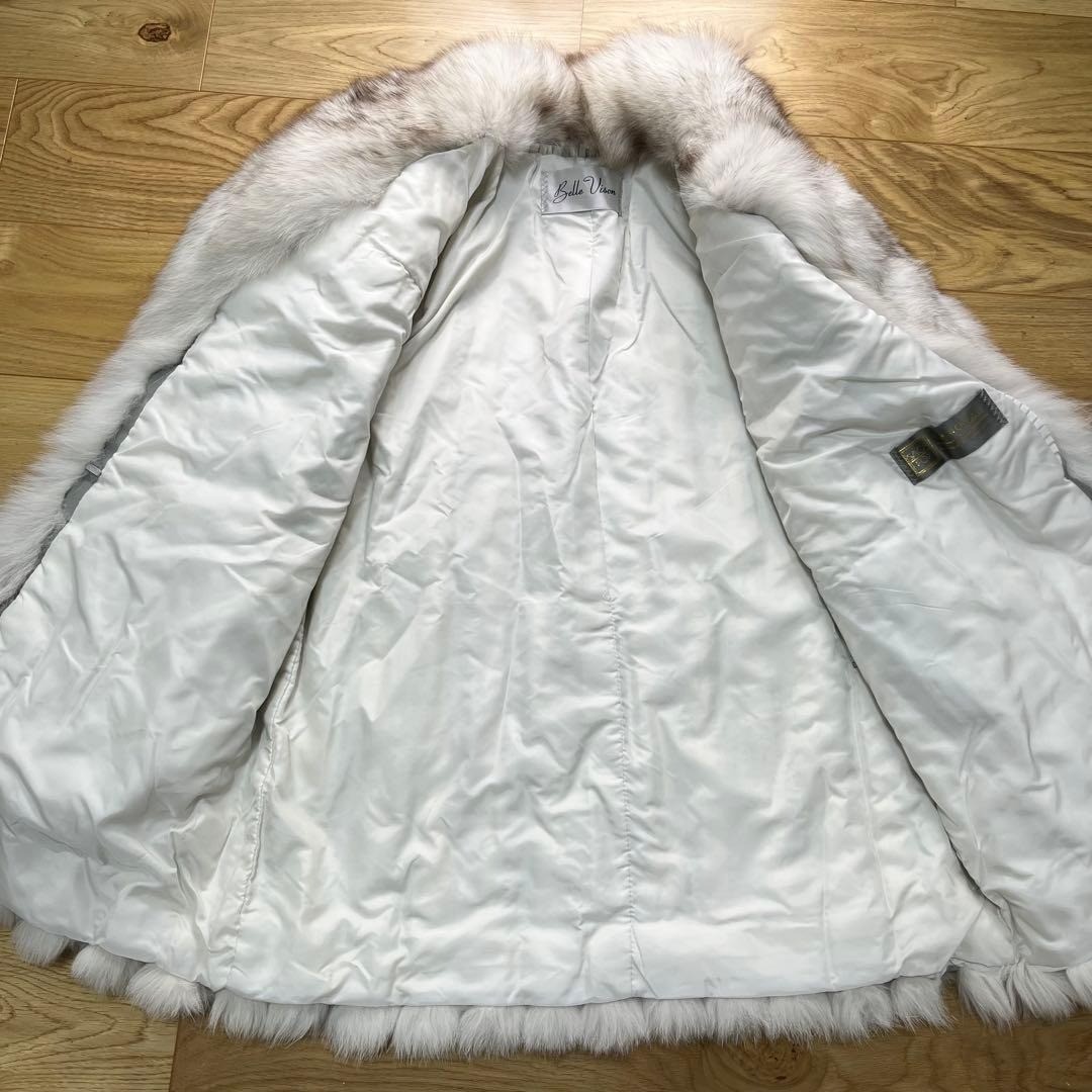 SAGA FOX ROYAL White Fox Fur Coat Women's Size 13 Hook Closure Japan Vintage image 6