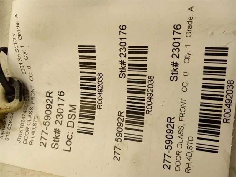 04 05 06 SCION XA PASAJERO DELANTERO DERECHO CRISTAL 6811052141 Foto 3 de 4