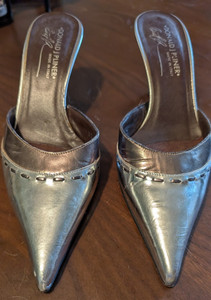 Donald J Pliner  Silver & Bronze Metallic Mules  Size 7  Italy