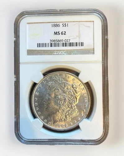 Morgan Dollar 1886 Philadelphia $1 Silver NGC MS 62 Uncirculated KM#110