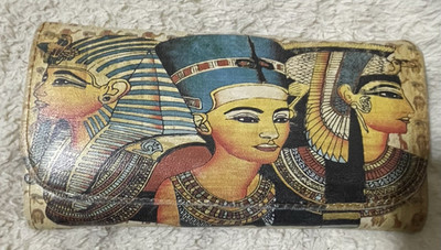 Multicolor Egyptian Pictorial Print Women's Snap Wallet with Credit Card Slots