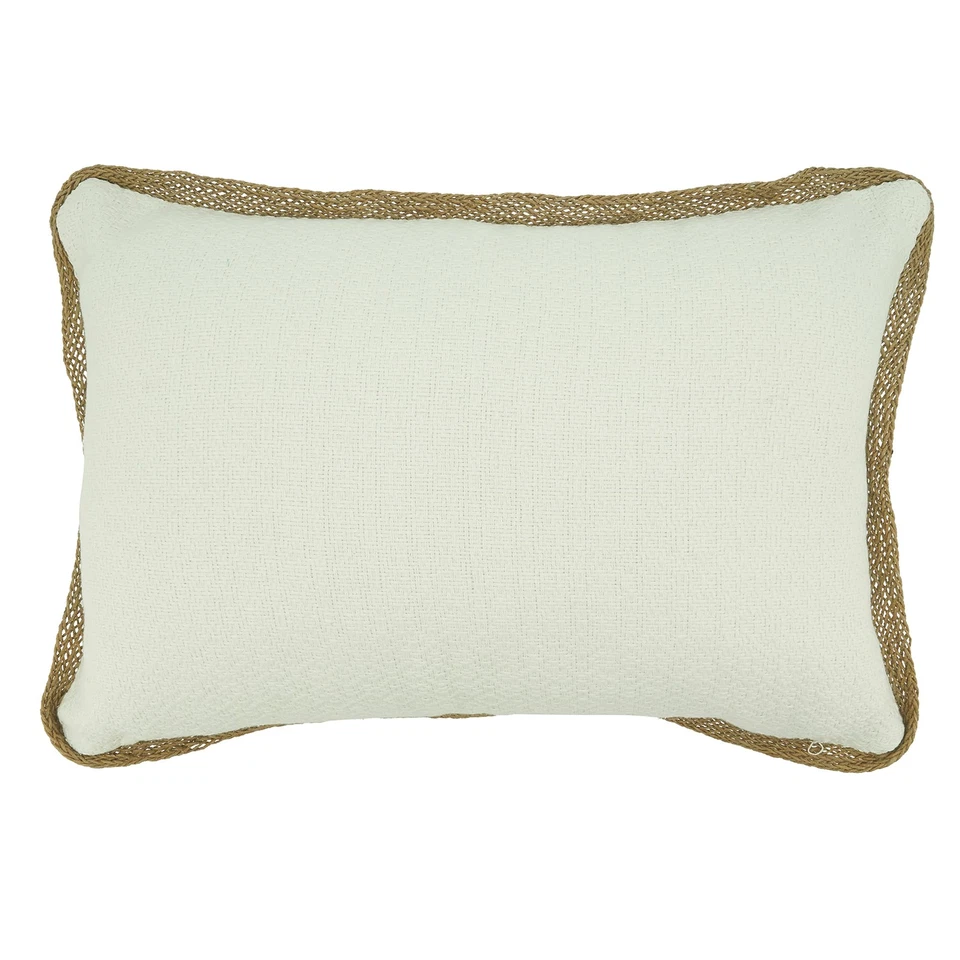 Embroidered Coral Design Throw Pillow with Poly-Filling - Image 2 of 3