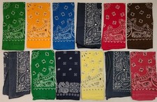 12pc vintage HAV-A-HANK bandanas lot 20" USA  China 100 cotton paisley