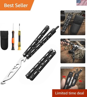 Practice Butterfly Knife Trainer Unsharpened Balisong with Stainless Steel Du...