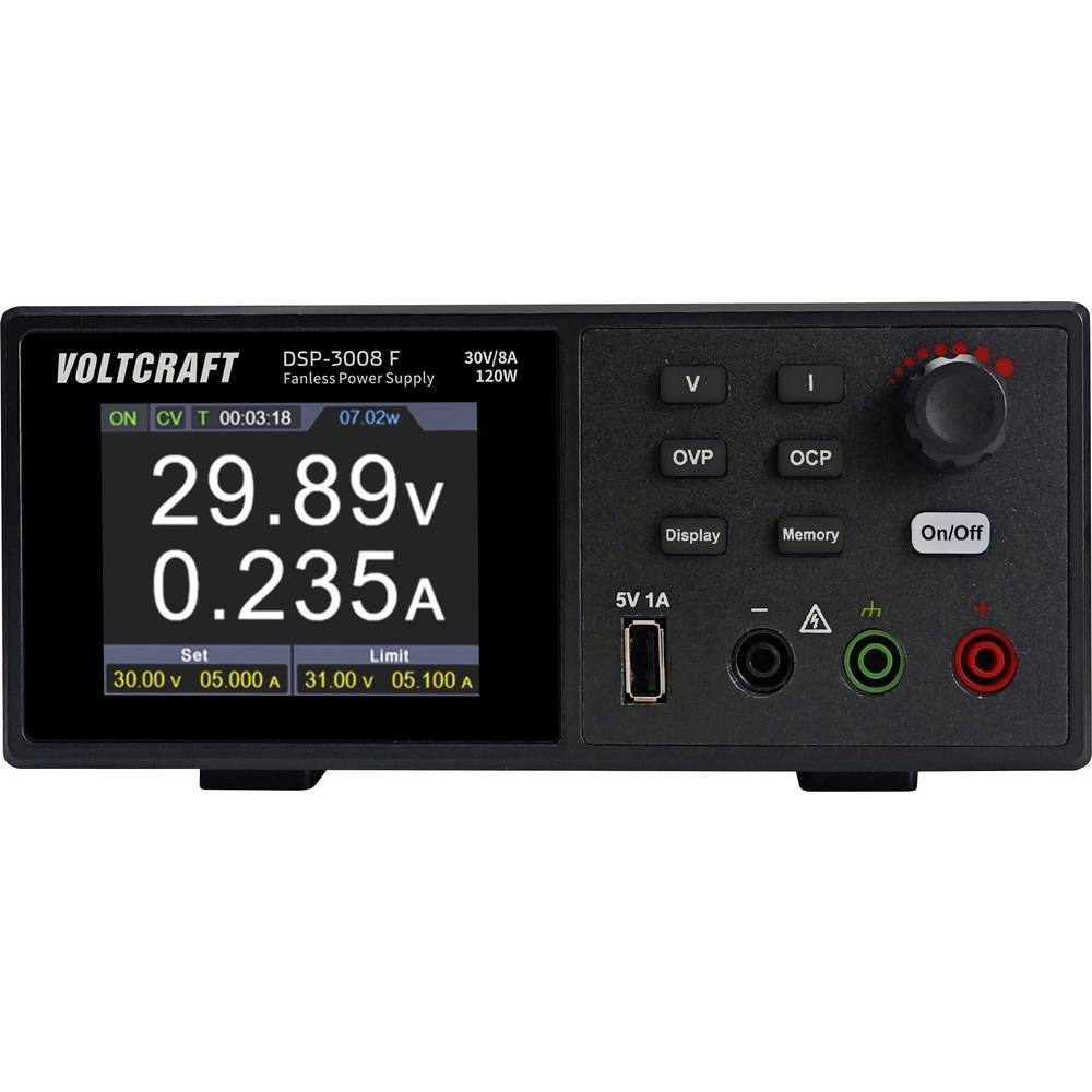 Alimentation de laboratoire réglable VOLTCRAFT DSP-3008 F avec tension stabilisée de 0 à 30V