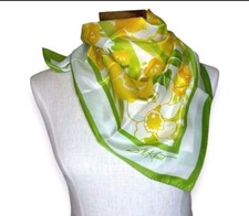 Avon Vintage 1978 Burst Of Spring Scarf SM Kent 27x27 Lime Daffodil Unopened New