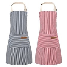 2 Pack Stripes Kids Apron, Kids Cooking Aprons with 2 Pockets, Cute Aprons fo...
