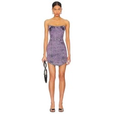 Amanda Uprichard Joss Denim Acid Wash Strapless Mini Dress Small