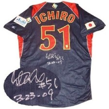 Ichiro Autographed 2009 WBC Official Navy Blue Jersey Authentic Uniform h327
