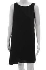 Halston Heritage Women Shift Dress Black Sleeveless Above Knee Size 0