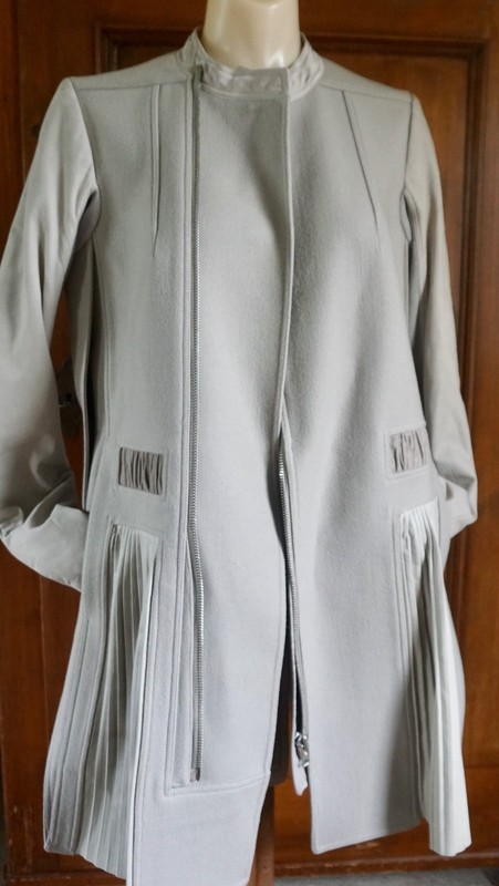 Rick Owens..Italy.. Virgin Wool & Pleat Leather Coat!