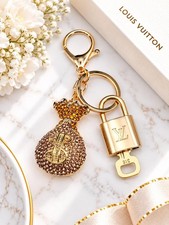 Louis Vuitton Authentic Gold Padlock Key Stylish Unbranded Money Bag Charm