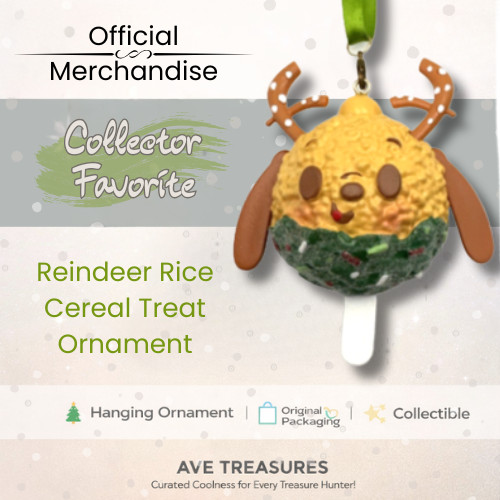 Disney Parks Munchlings Reindeer Rice Cereal Treat Ornament Hanging NEW