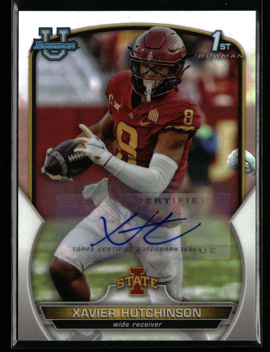 2022 Bowman University Chrome #32 Xavier Hutchinson Autograph Refractor #/499