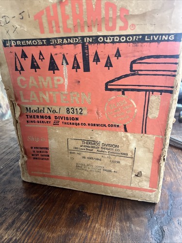 Vintage 60's Thermos Lantern Model # 8312 Great Glass Single Mantle - Picture 7 of 24