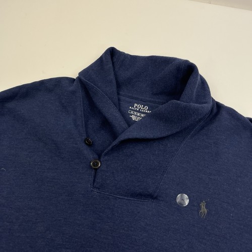 Neu Polo Ralph Lauren Luxus Jersey Schalkragen Pullover Blau Sweater Gr. XL - Bild 2 von 8