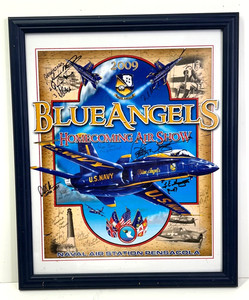 2009 US Navy Blue Angels Pensacola Air Show Framed Print - Signed by Performers