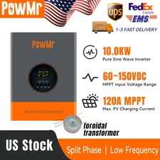 10KW 48V Solar Inverter Hybird 110V/220V Split Phase 120A Controller Peak 30kW