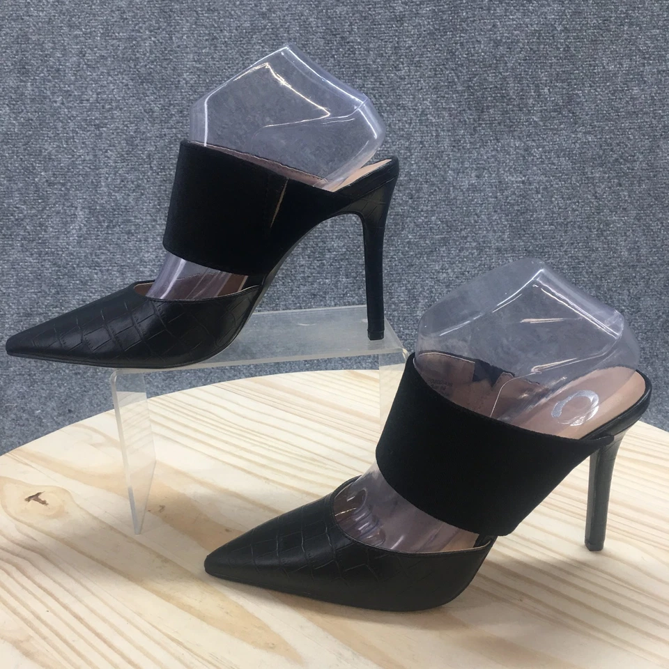 NUEVO Zapatos de tacón Journee Collection para mujer 8,5 Sutonn Stiletto Mule en punta negros Foto 2 de 4