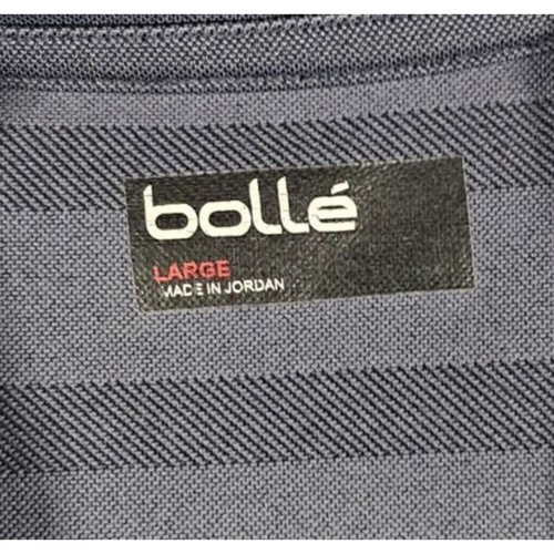 Bolle Camicia Uomo Taglia Large Polo SS Performance Blu Righe Golf Traspirante Umidità - Foto 5 di 8
