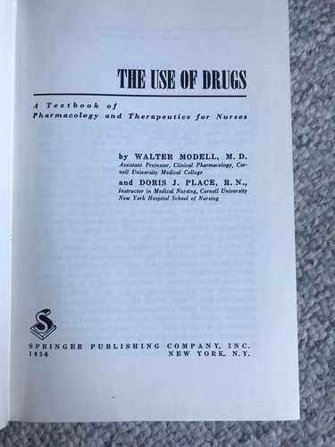 The Use of Drugs by Walter Modell 1953 Hardcover w/DJ Pharmacology Therapeutics - Picture 4 of 5